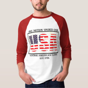 Bandera estadounidense camiseta de camiseta mascul