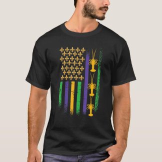 Bandera estadounidense camiseta Mardi Gras Mardi G