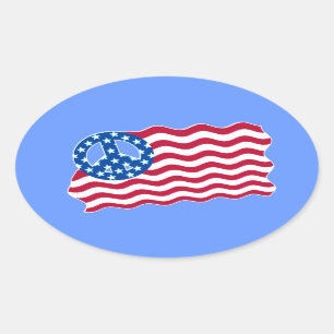 Bandera estadounidense con Pegatinas de símbolo de