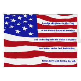 Bandera estadounidense con Pledge en rayas