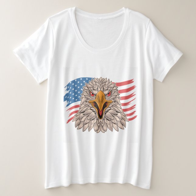 Bandera estadounidense con una camiseta águila (Anverso del diseño)