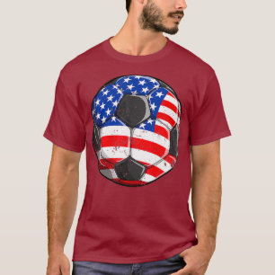 Bandera estadounidense de fútbol niños de camiseta