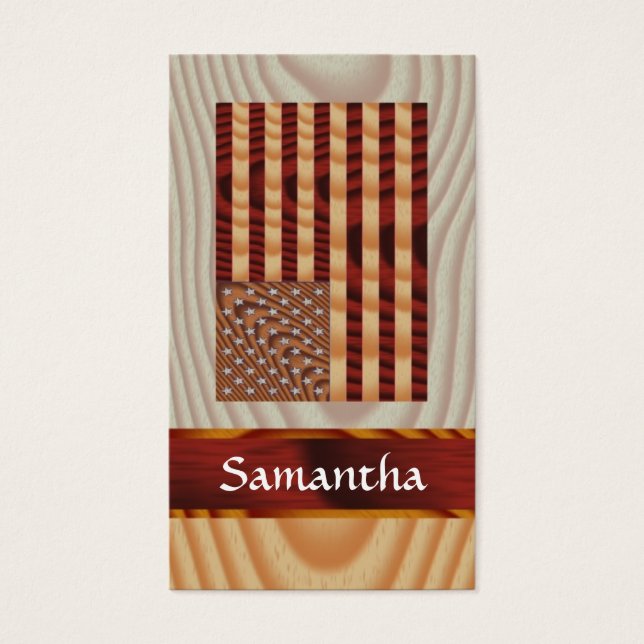 Bandera estadounidense de madera de imitación (Frente)