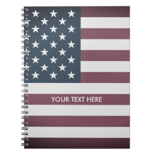 Bandera estadounidense del cuaderno de personaliza