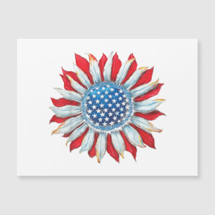 Bandera estadounidense del girasol 4 de julio Muje