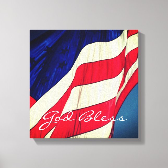 Bandera estadounidense- Dios bendiga la impresión  (Anverso)