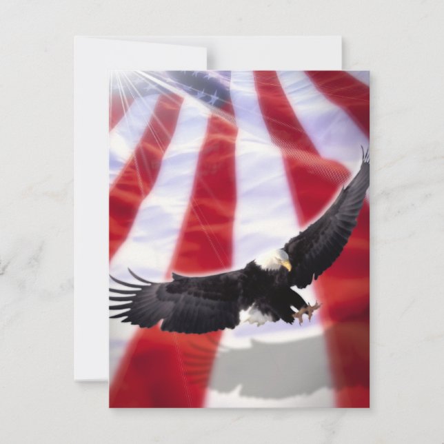 Bandera estadounidense e invitación al águila (Anverso)