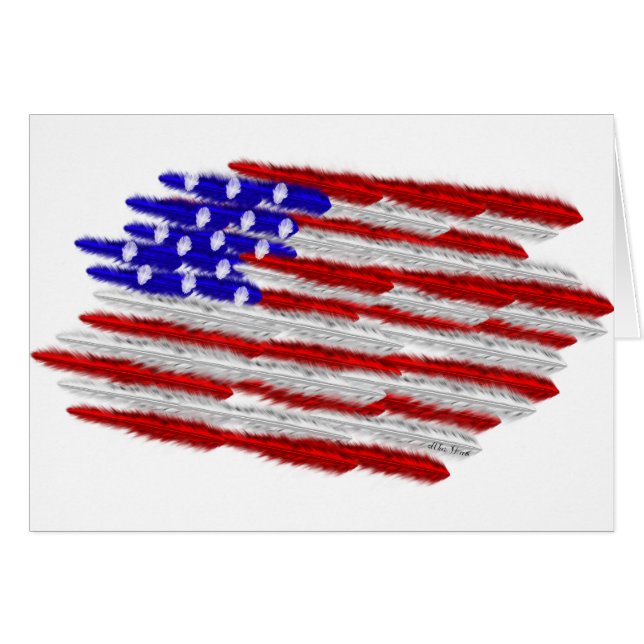 Bandera estadounidense en plumas (Anverso (Horizontal))