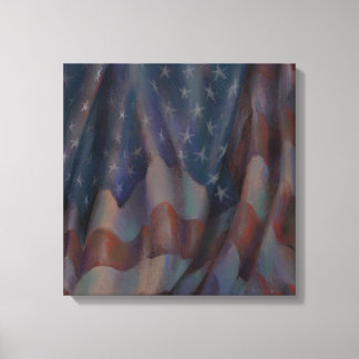Bandera estadounidense - Imprimir lienzo cuadrado