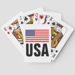 Bandera estadounidense jugando cartas regalo perso