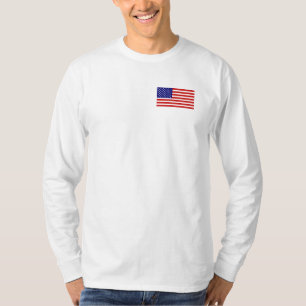 Bandera estadounidense miente camiseta de manga la
