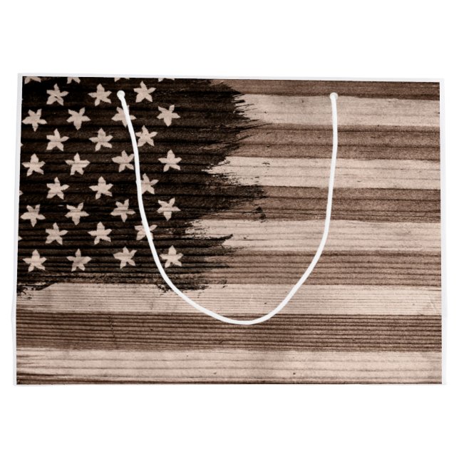 Bandera estadounidense mundial Bolsa de regalo gra (Reverso)