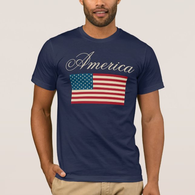 Bandera estadounidense patriótica camiseta camiset (Anverso)