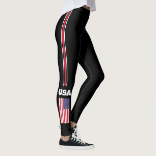 Bandera estadounidense Patriótica Leggings
