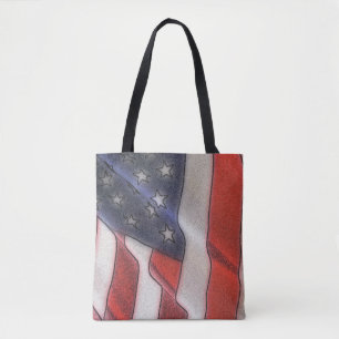 Bandera estadounidense por toda la bolsa de papel 