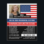 Bandera estadounidense, publicidad de campaña polí<br><div class="desc">Bandera estadounidense,  propagandista política,  volante publicitario de The Business Card Store.</div>