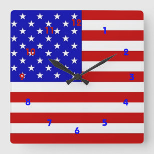 Bandera estadounidense - Reloj de pared