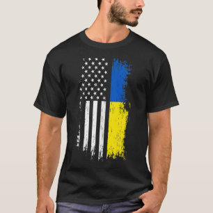 Bandera estadounidense ucraniana en camiseta - Org
