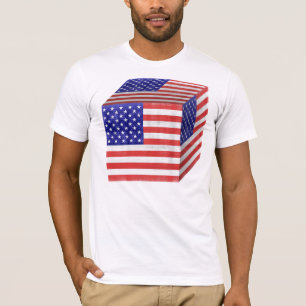 Bandera estadounidense vintage Cubo camiseta