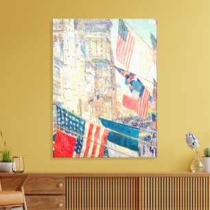 Bandera Estadounidense Vintage NYC 5ta Ave Arte Pa