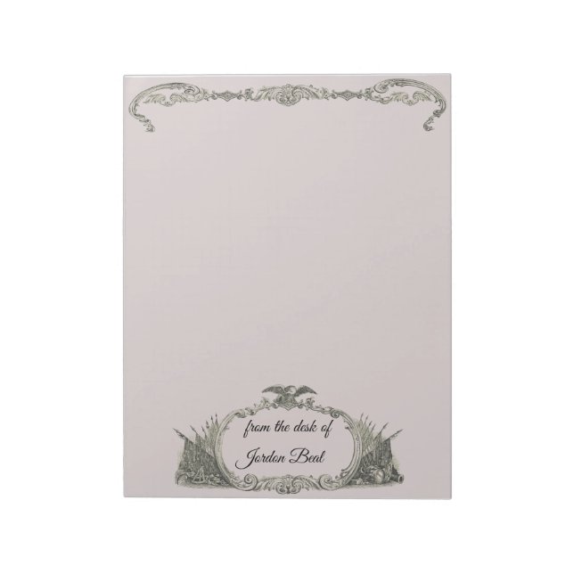 Bandera estadounidense y bloc de notas de águila (Lado Izquierdo)