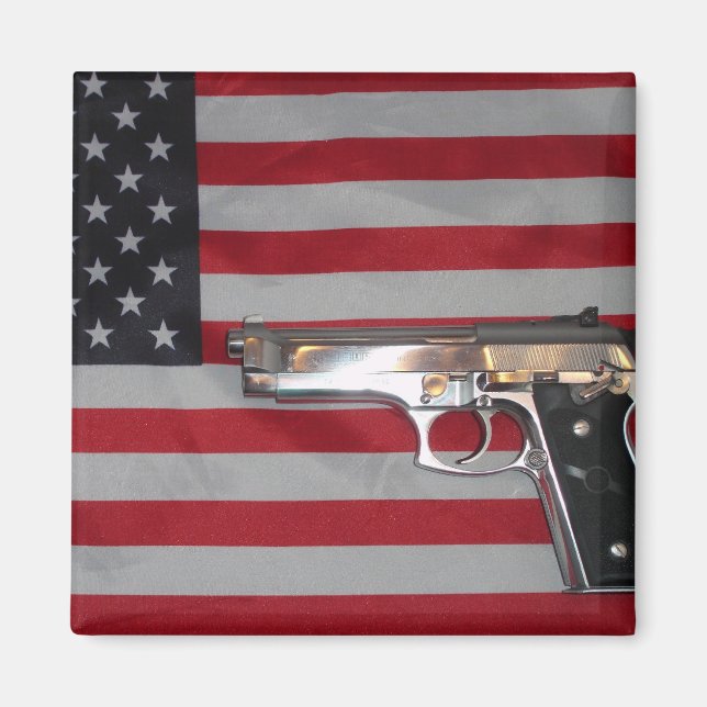 Bandera estadounidense y imán de armas (Frente)