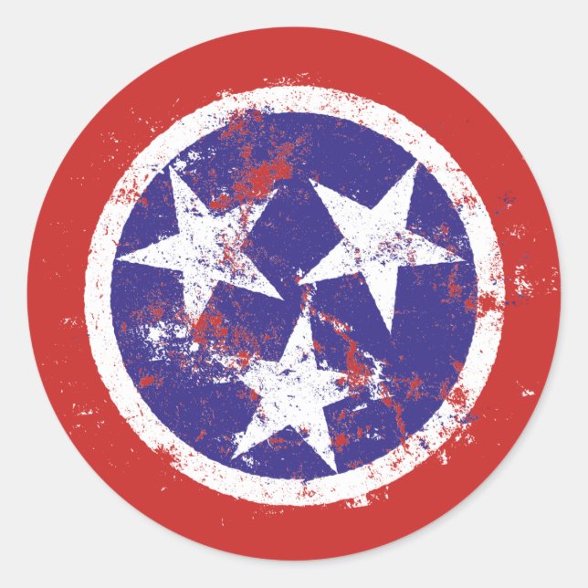 Bandera Estatal De Los Pegatinas De Tennessee Con  (Anverso)