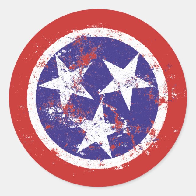 Bandera Estatal De Los Pegatinas De Tennessee Con  (Anverso)