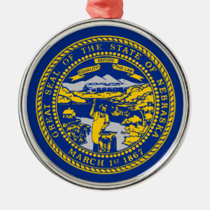 Bandera estatal del ornamento cerámico de Nebraska