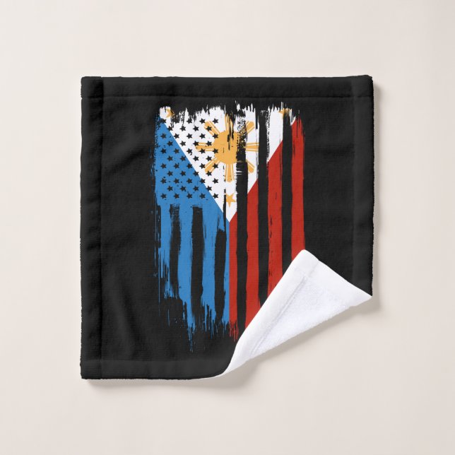 Bandera filipina mitad americana mitad filipina (Toallita)