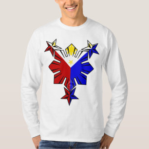 Bandera filipina Sun y camisa de manga larga de