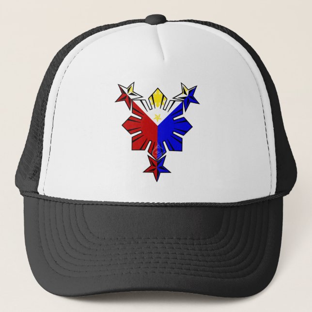 Bandera filipina Sun y gorra de las estrellas (Anverso)