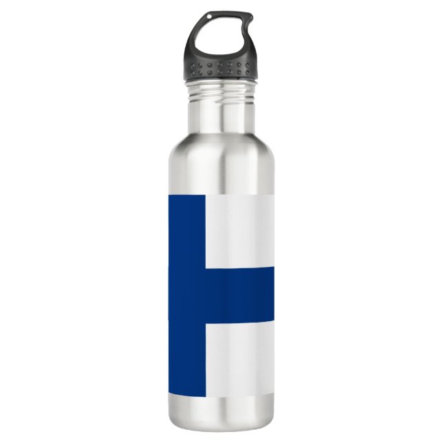 Bandera finlandesa (Finlandia) Botella de agua de  (Anverso)