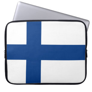 Bandera finlandesa (Finlandia) Funda para portátil
