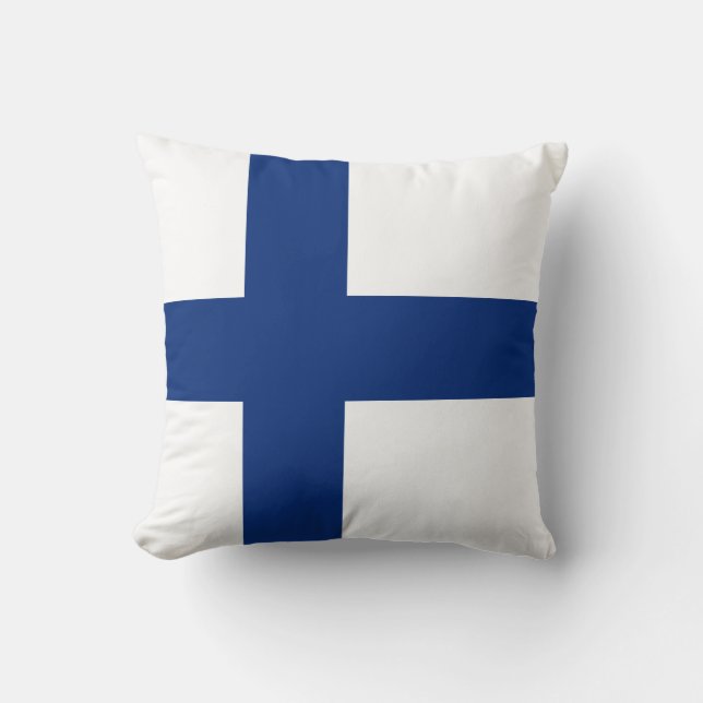 Bandera finlandesa x almohada de bandera (Anverso)