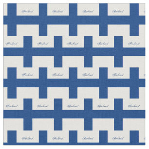 Bandera finlandesa y Finlandia tela de moda/finlan