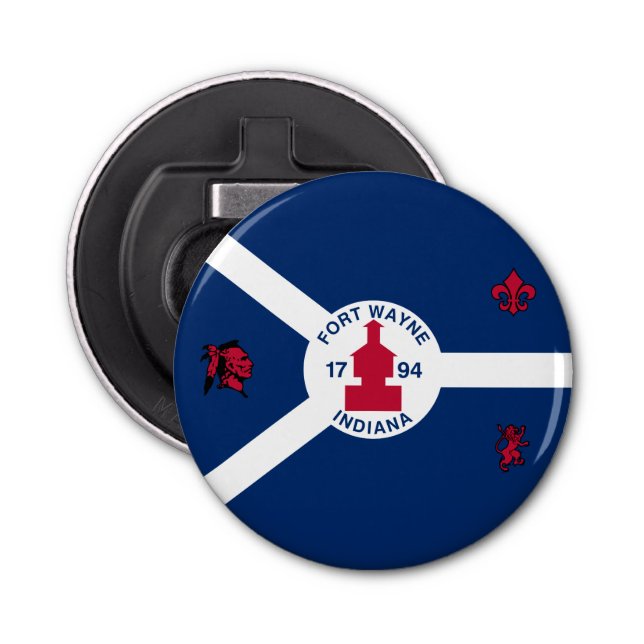 Bandera Fort Wayne, abridor de botellas Indiana (Anverso)