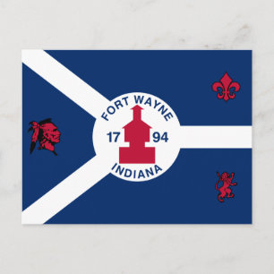 Bandera Fort Wayne, tarjeta postal Indiana