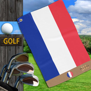 Bandera francesa monogramada Toalla de Golf