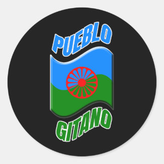 Bandera gitana. Pegatina bandera gitana negra.