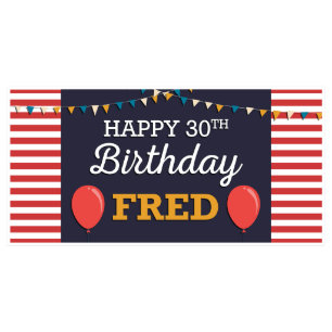 Bandera grande del cumpleaños de los globos