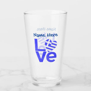 Bandera griega del amor azul personalizada 
