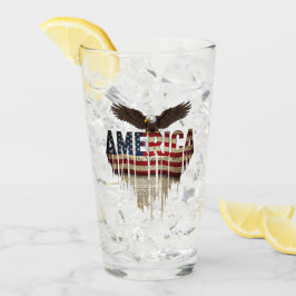 Bandera gruesa de Estados Unidos y águila