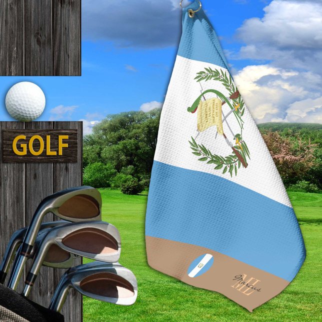 Bandera guatemalteca y toalla de golf monogramada  (Subido por el creador)