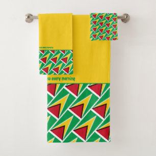 BANDERA GUYANA Escritura Personalizada AMARILLO
