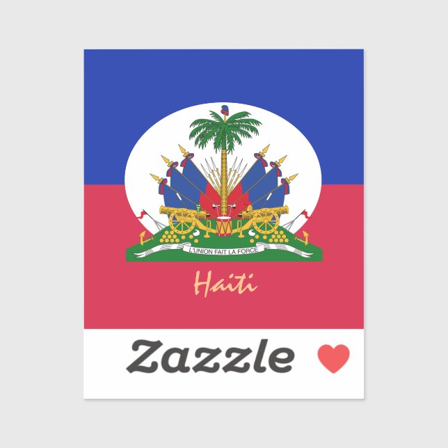Bandera haitiana y pegatinas haitianos, país/depor (Hoja)