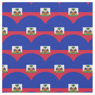 Bandera haitiana y tela haitiana de moda