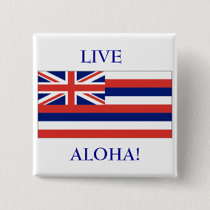 ¡Bandera hawaiana, VIVA, HAWAIANA! BOTÓN