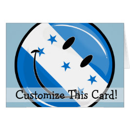 Bandera hondureña brillante redonda sonriente