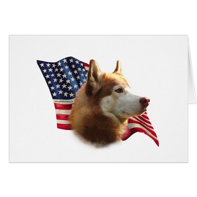 Bandera Husky Siberiana (roja) (Anverso (Horizontal))
